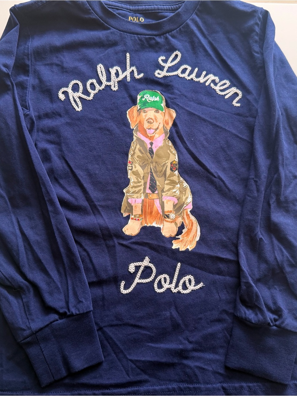 Polo by Ralph Lauren Navy Long-Sleeve Tee with Dressed Dog Patch